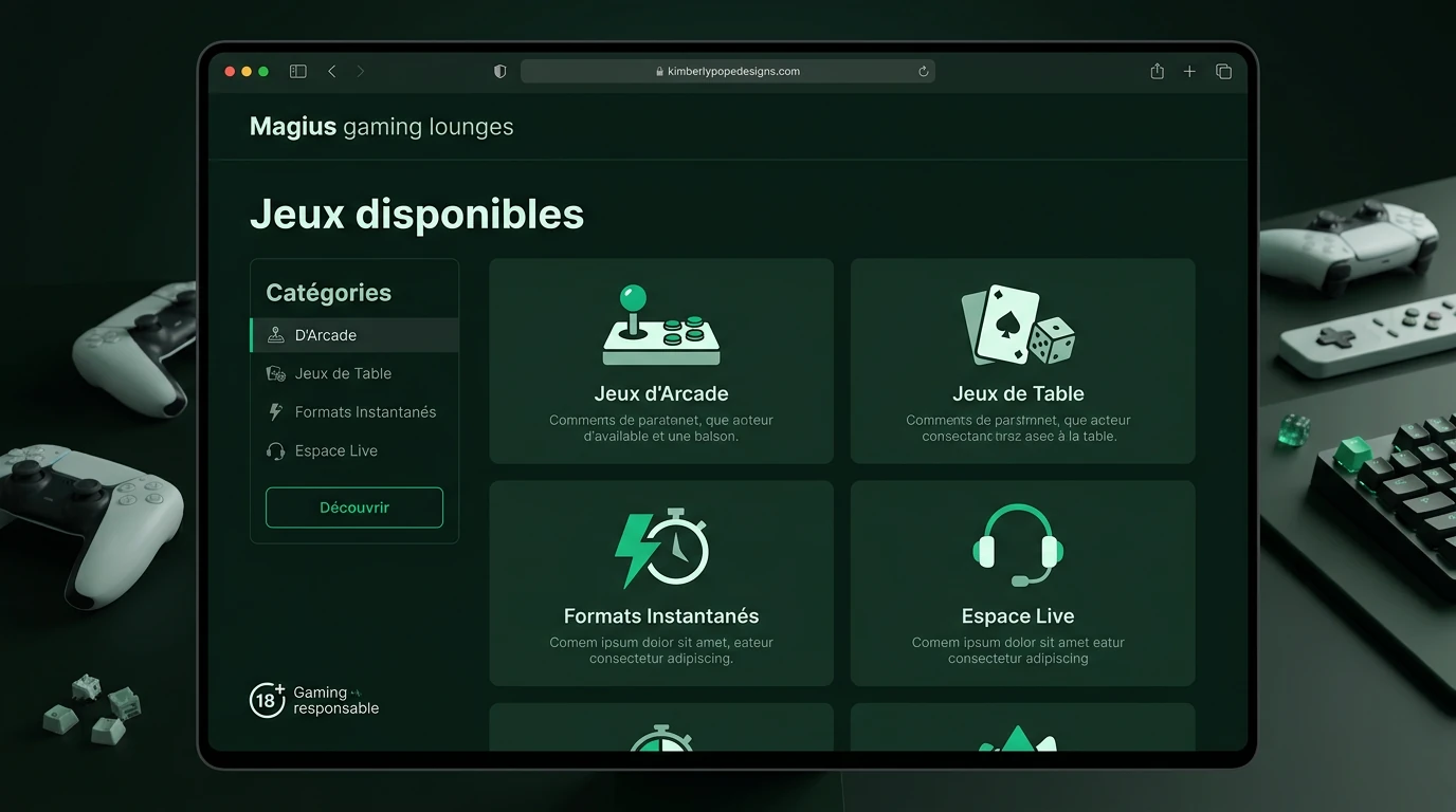 Les jeux disponibles sur Magius
